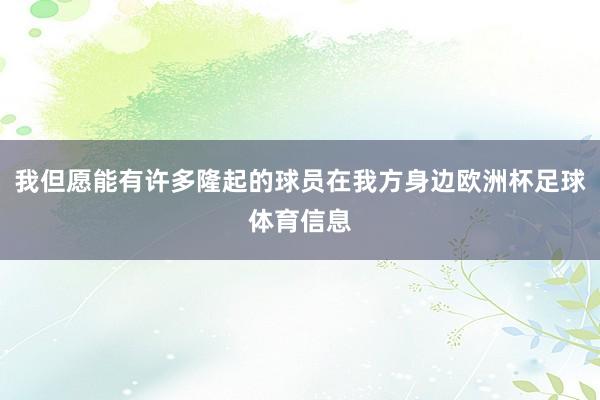 我但愿能有许多隆起的球员在我方身边欧洲杯足球体育信息