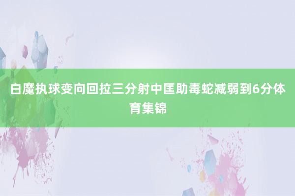 白魔执球变向回拉三分射中匡助毒蛇减弱到6分体育集锦