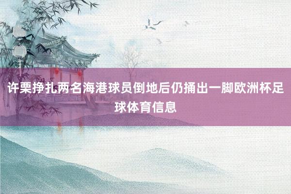 许栗挣扎两名海港球员倒地后仍捅出一脚欧洲杯足球体育信息