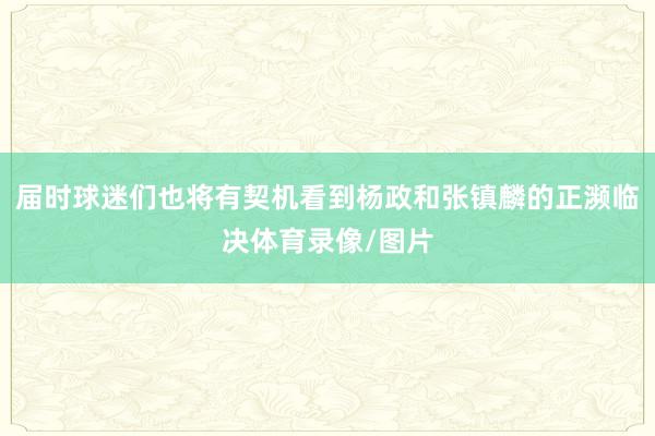 届时球迷们也将有契机看到杨政和张镇麟的正濒临决体育录像/图片