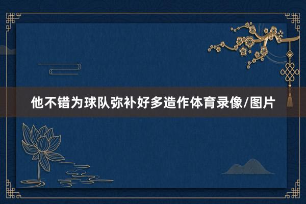 他不错为球队弥补好多造作体育录像/图片