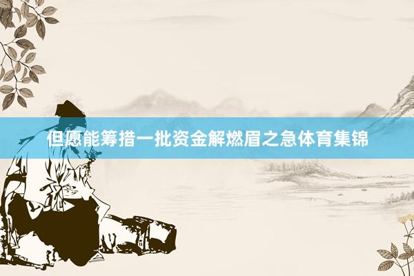 但愿能筹措一批资金解燃眉之急体育集锦