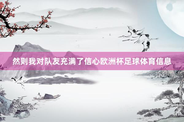 然则我对队友充满了信心欧洲杯足球体育信息