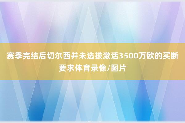 赛季完结后切尔西并未选拔激活3500万欧的买断要求体育录像/图片