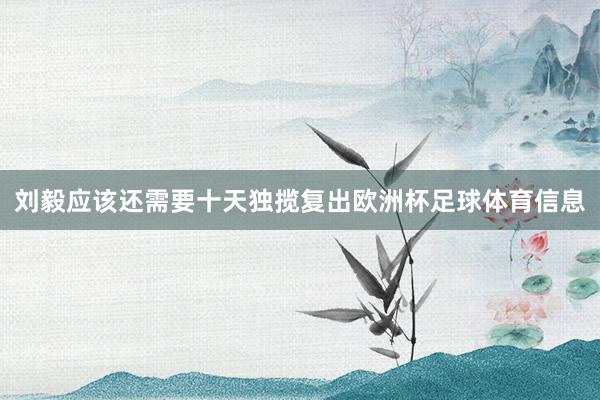 刘毅应该还需要十天独揽复出欧洲杯足球体育信息