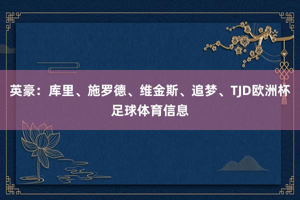 英豪：库里、施罗德、维金斯、追梦、TJD欧洲杯足球体育信息