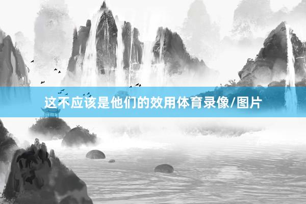 这不应该是他们的效用体育录像/图片