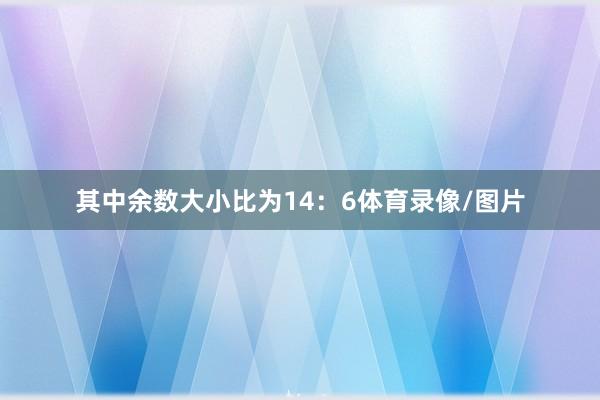 其中余数大小比为14：6体育录像/图片