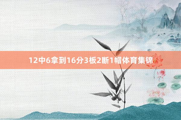 12中6拿到16分3板2断1帽体育集锦