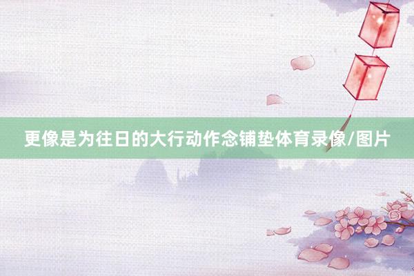 更像是为往日的大行动作念铺垫体育录像/图片