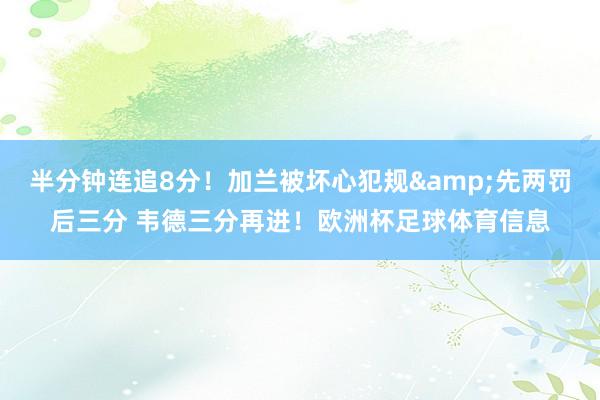 半分钟连追8分！加兰被坏心犯规&先两罚后三分 韦德三分再进！欧洲杯足球体育信息