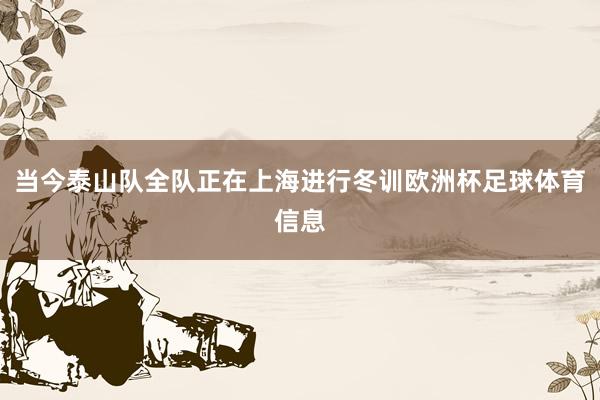 当今泰山队全队正在上海进行冬训欧洲杯足球体育信息