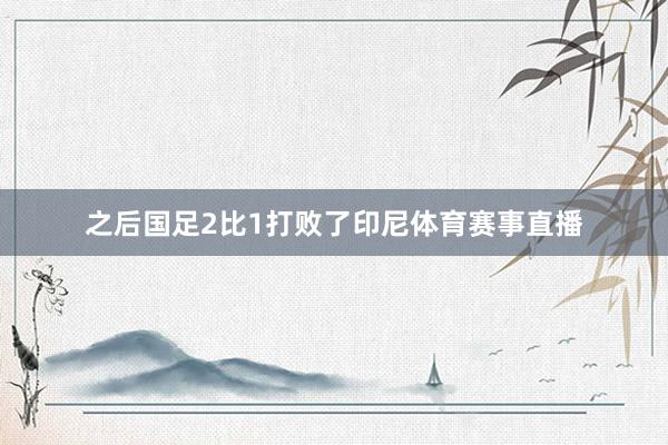 之后国足2比1打败了印尼体育赛事直播