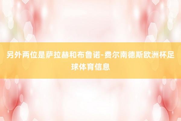 另外两位是萨拉赫和布鲁诺-费尔南德斯欧洲杯足球体育信息