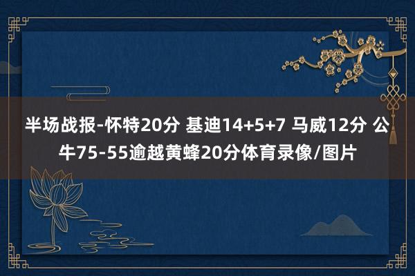 半场战报-怀特20分 基迪14+5+7 马威12分 公牛75-55逾越黄蜂20分体育录像/图片
