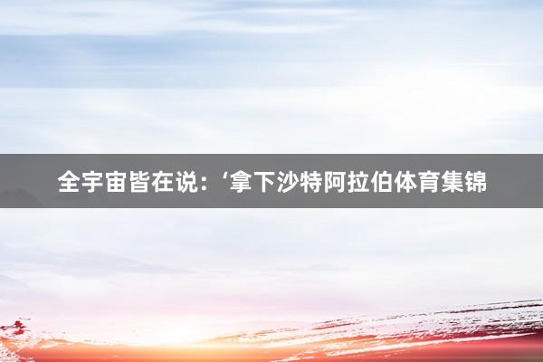 全宇宙皆在说：‘拿下沙特阿拉伯体育集锦