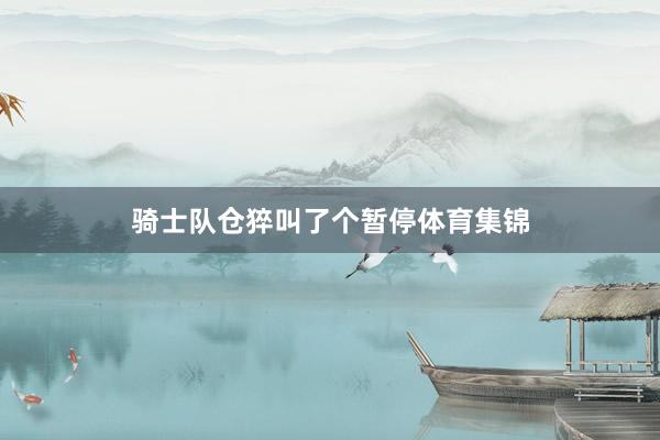 骑士队仓猝叫了个暂停体育集锦