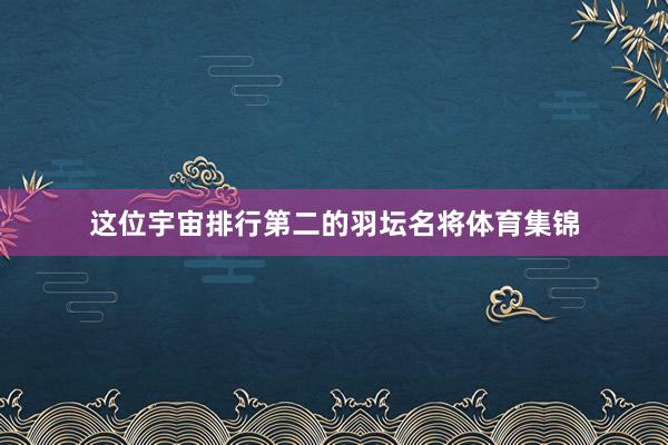 这位宇宙排行第二的羽坛名将体育集锦