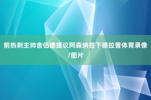 前热刺主帅舍伍德提议阿森纳签下德拉普体育录像/图片