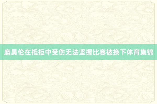 糜昊伦在抵拒中受伤无法坚握比赛被换下体育集锦
