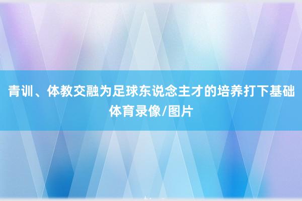 青训、体教交融为足球东说念主才的培养打下基础体育录像/图片