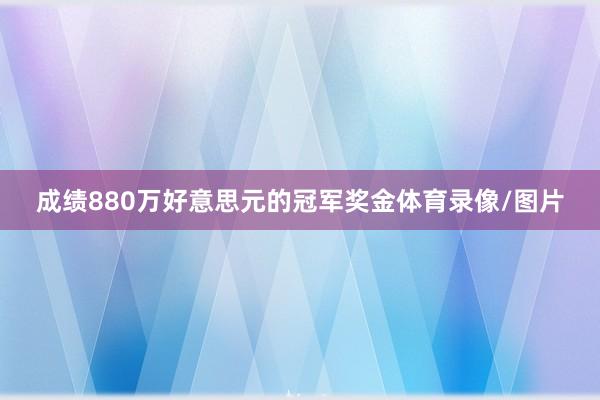 成绩880万好意思元的冠军奖金体育录像/图片