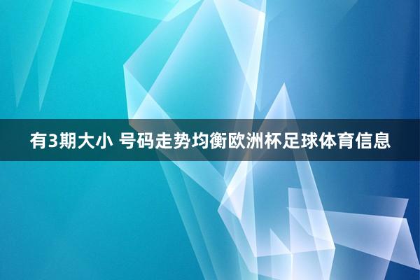 有3期大小 号码走势均衡欧洲杯足球体育信息