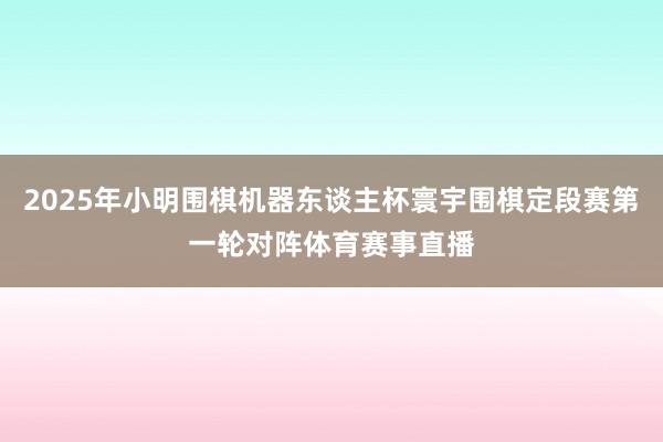 2025年小明围棋机器东谈主杯寰宇围棋定段赛第一轮对阵体育赛事直播