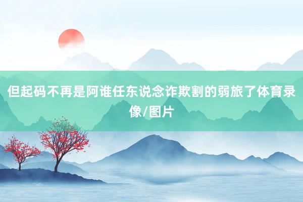但起码不再是阿谁任东说念诈欺割的弱旅了体育录像/图片