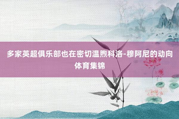 多家英超俱乐部也在密切温煦科洛-穆阿尼的动向体育集锦