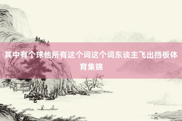 其中有个球他所有这个词这个词东谈主飞出挡板体育集锦