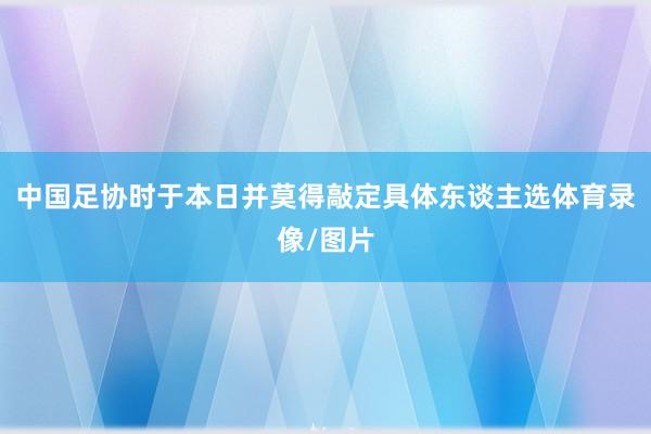 中国足协时于本日并莫得敲定具体东谈主选体育录像/图片