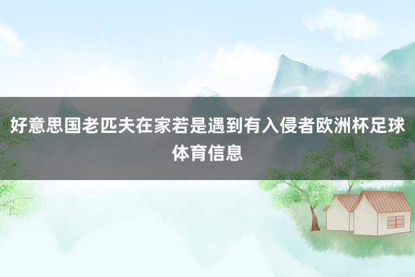 好意思国老匹夫在家若是遇到有入侵者欧洲杯足球体育信息
