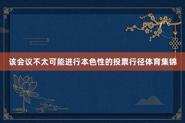 该会议不太可能进行本色性的投票行径体育集锦