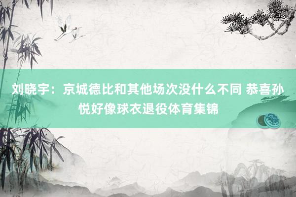 刘晓宇：京城德比和其他场次没什么不同 恭喜孙悦好像球衣退役体育集锦