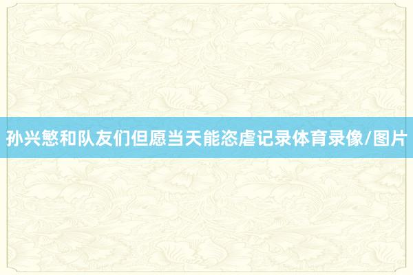 孙兴慜和队友们但愿当天能恣虐记录体育录像/图片