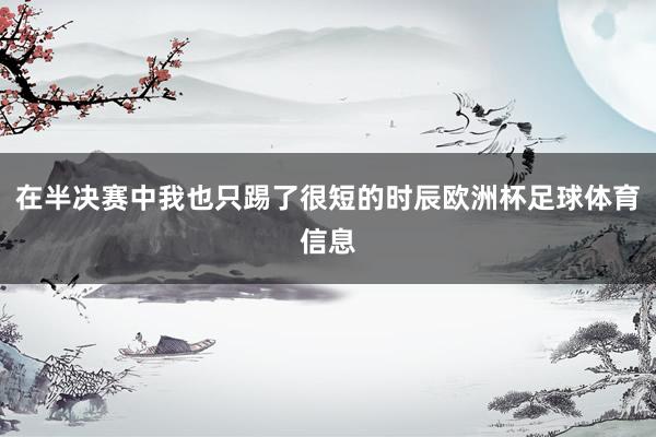 在半决赛中我也只踢了很短的时辰欧洲杯足球体育信息